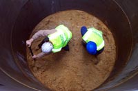 Installation of 2no 5.5m deep pumping stations by launching a 3.5m wide caissons then sinking by removal of the centre and controlled mining of the edges